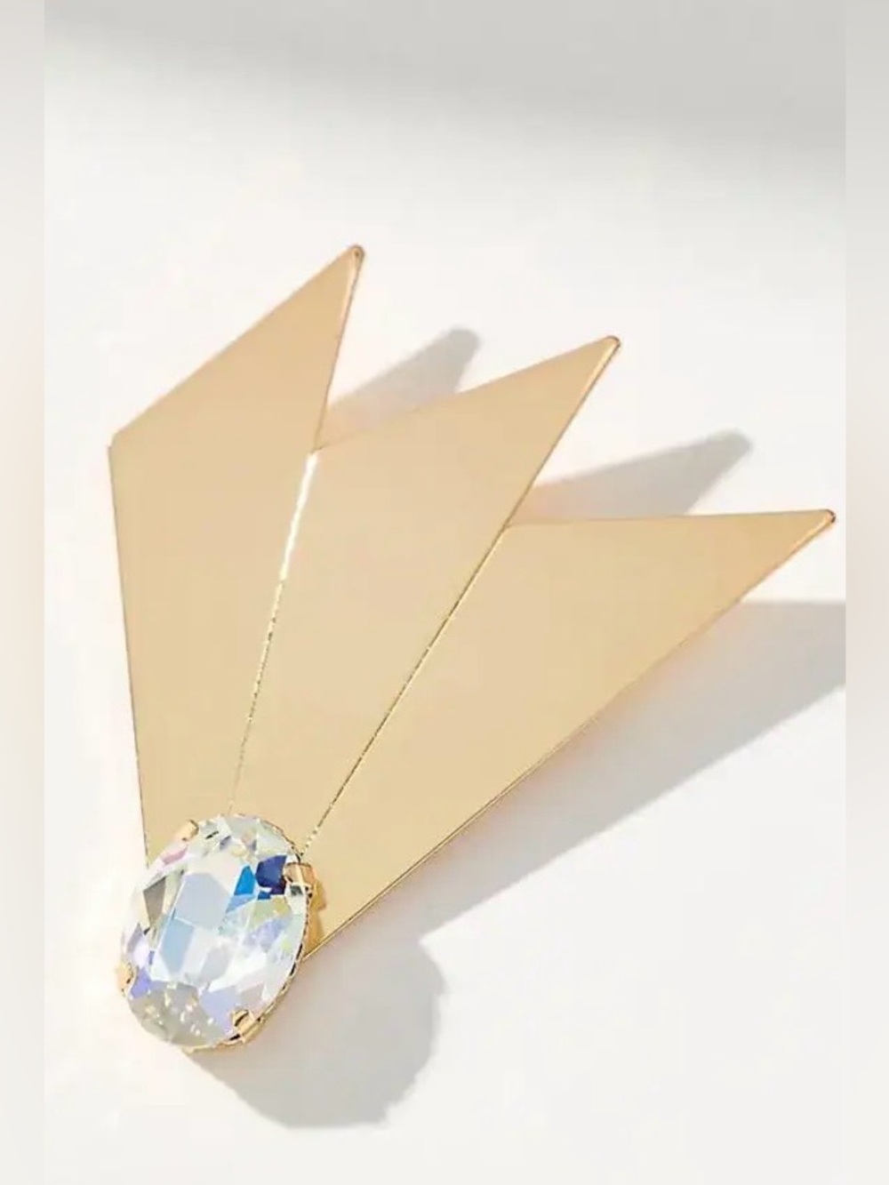 Angular Crystal Brooch By Anthropologie 14k Gold-Plated Pin